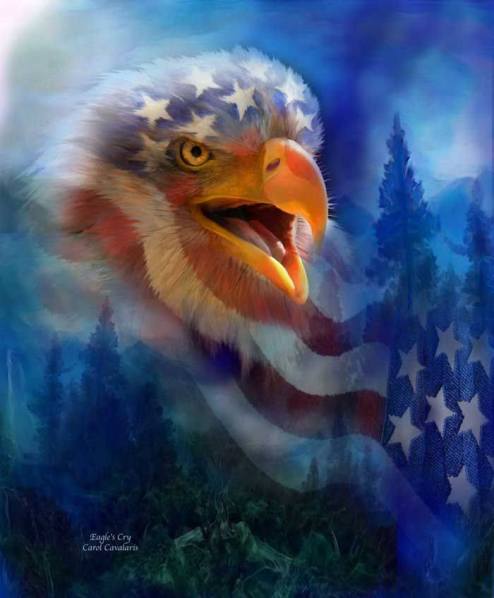 screaming eagle red white blue